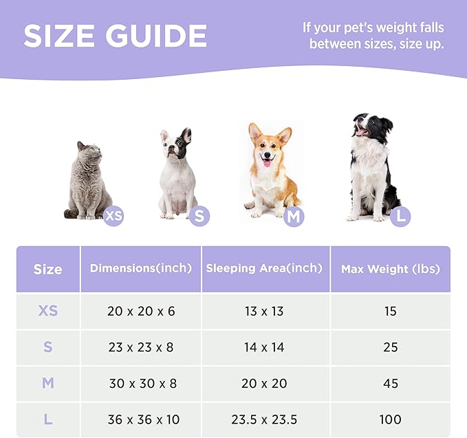 Lesure Shown on TV Donut Large Dog Bed - XL Round Cat Beds Indoor Anti-Anxiety Calming Christmas Bed Present for Pets, Washable Cute Bed with Jacquard Shaggy Plush & Anti Slip Bottom, 36 Inch, Purple