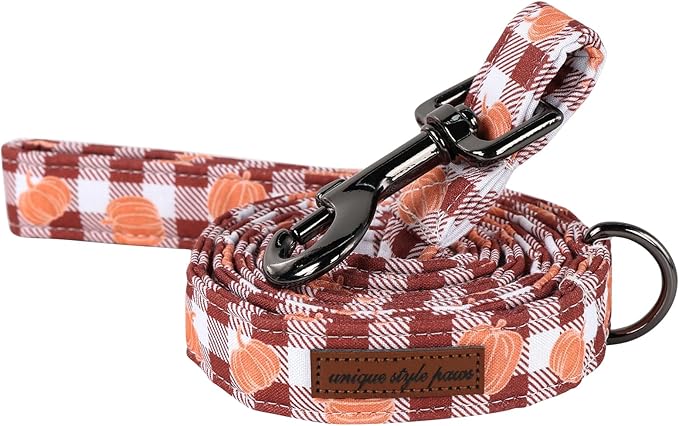 Unique Style Paws Cotton Dog Collar with Bow Halloween Pumpkin Plaid Dog Collar with Bow Tie for Small Medium Large Dogs Pets Gifts