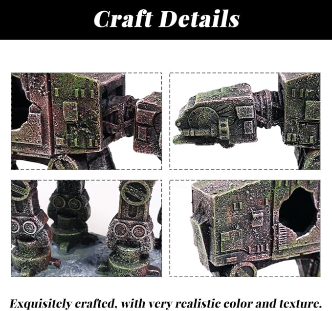 Fish Tank Decorations at-at of Star Wars Aquarium Decorations Betta Fish Tank Accessories for Sleep Rest Hide and Play (S)