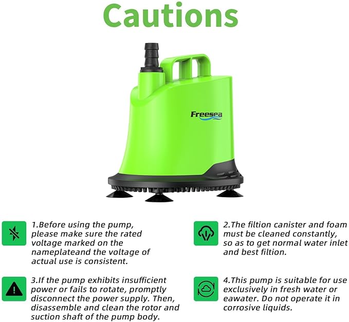 FREESEA Submersible Water Pump For Fountain: 700 GPH 40W Adjustable Small Sump Pump For Aquarium Pond Hydroponic