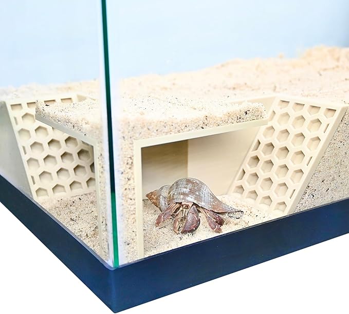 Hermit Crab Underground Tunnel Cave Corner | Hermit Crab Climbing Tank Decor Hide Hideout | Enrichment Habitat Hideaway Decoration Accessories Supplies Toys Ornaments (Beach Sand White)