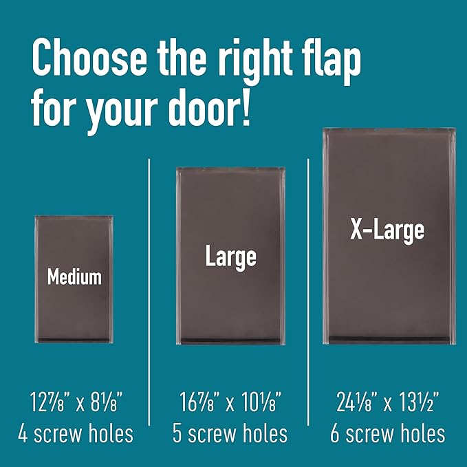 Evergreen Pet Supplies Extra Large Pet Flap Replacement - Compatible with Petsafe PAC 11-11040 - Quick Setup & Dog Door Flap Replacement - Weather-Resistant & Sliding Glass Door Insert - X-Large Brown