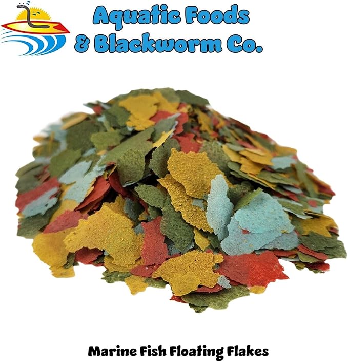 Aquatic Foods Inc. Marine Fish Flakes of Red & Green Algae, Seaweeds for Tangs, Butterflies, Angelfish, Anthias, Clown Fish, Damsels...WL…2-lbs Poly Bag