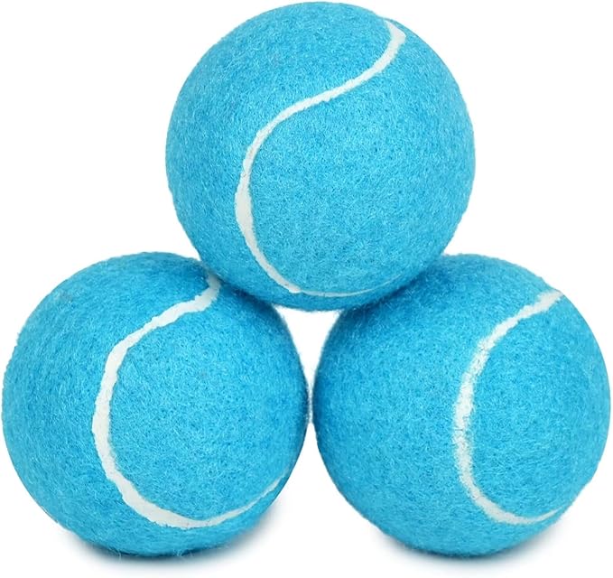 Prime Pets Durable Dog Tennis Balls 3 Pack, 2.5” High-Bounce Non-Squeaky Dog Toy Balls for Fetch & Outdoor Training, Suitable for Small and Medium Dogs