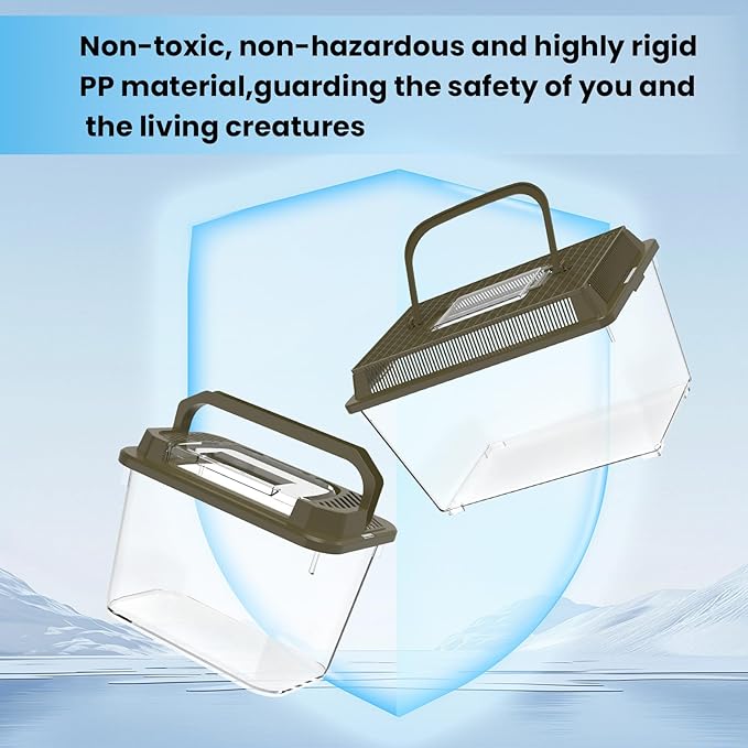 4Pcs Fish Tank Mini Aquarium with Ventilated Lids,Beach Vacation Essentials for Kids,Portable Fish Transport Container,Plastic Clear Fish Bucket (M)