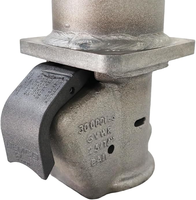Shocker Replacement Gooseneck Stem & Demco Coupler for 2-5/16" Ball - Round 4" Straight Pin - Raw Steel - 30,000 lbs - Adjustable