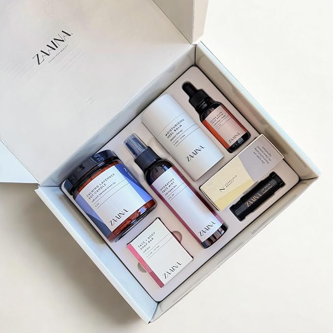 ZAAINA Spa Gift Set for Her - USA Made Luxury Self Care Spa Set, Pampering At Home Bath & Body Relaxing Spa Package, Gift Basket for Wife Friend, Mother's Day Gifts for Mom, Birthday Gifts for Women