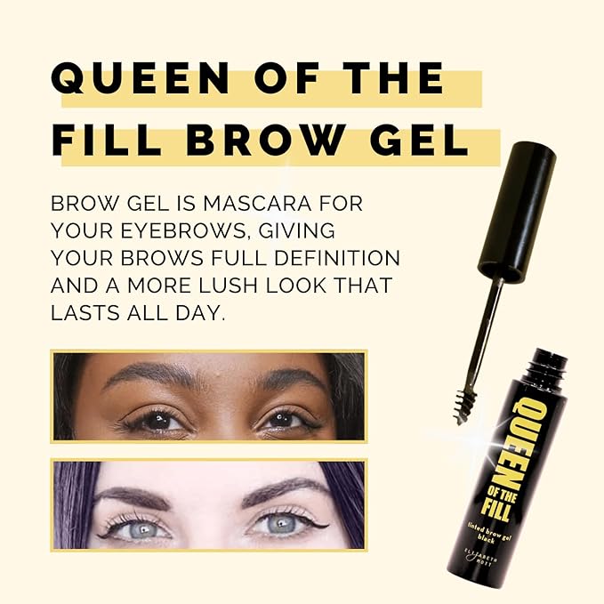 Elizabeth Mott Queen of the Fill Eyebrow Gel ??Tinted Brow Filler, Volumizer & Setter, Natural-Looking Fuller Brows ??Covers Gray Hairs, Water-Resistant, Long-Lasting ??Cruelty-Free, Blonde Shade, 4g