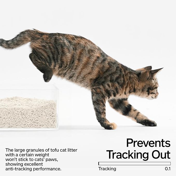 pidan Tofu Cat Litter Clumping,Flushable,Ultra Absorbent and Fast Drying, 100% Natural Ingredients Litter,Solubility in Water,Really Dust-Free,Less Scattering (5.3lb×4bags)