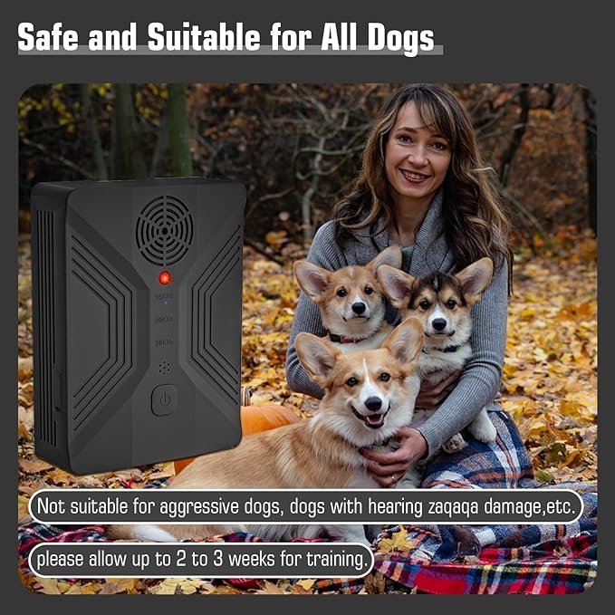 Anti Barking Device For Dogs, 50 Ft Dog Barking Deterrent Devices, 4 Frequency Weatherproof Ultrasonic Bark Deterrent, Effective Stop Barking Dog Devices, Stop the dog from barking at a distance