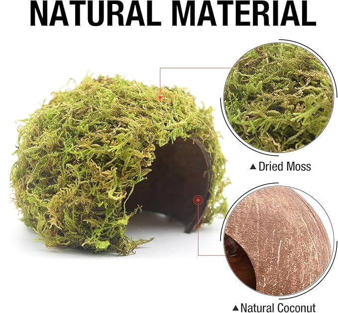 Hamster Hideout - Large, Natural Moss, Handcrafted for Syrian Hamsters, Rats & Guinea Pigs, Safe & Eco-Friendly