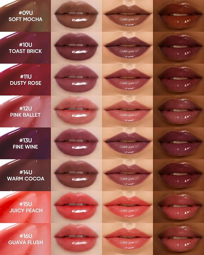 Peptide Brightening Lip Serum, Hydrating & Plumping Tinted Lip Gloss, Moisturizing Lip Balm with Polypeptides & Squalane for Glossy Sheer, Smooth Lips(11U Dusty Rose)