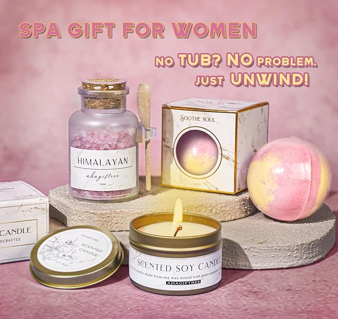 Birthday Gifts,self Care,11PC Care Package with Moon Lamp,Get Well Soon Gift Baskets for Women After Surgery,Condolences Gift Basket for Loss,Sympathy Baskets for Friend,mom (Pink)