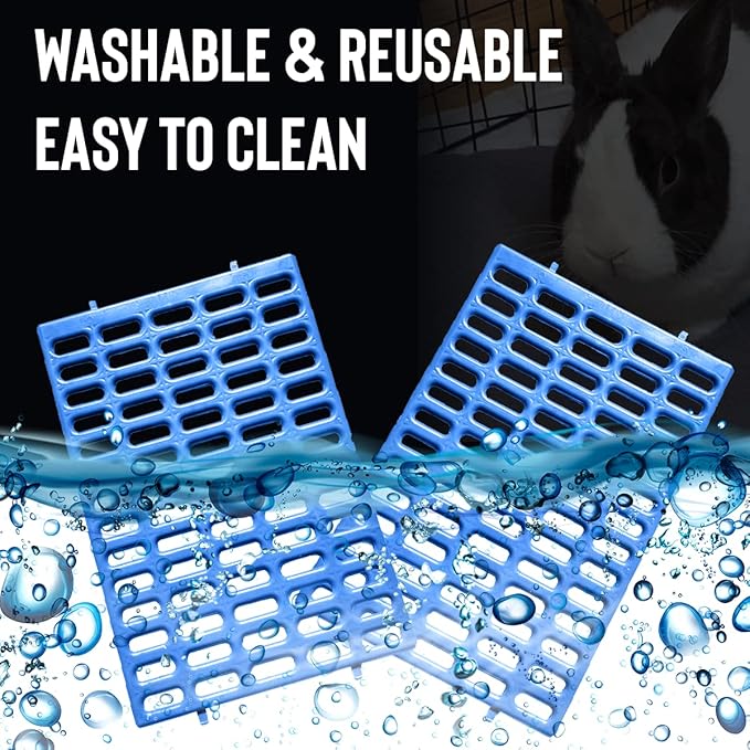 Saguaro Acres Rabbit and Small Animal Cage Resting Mat for Wire Floored Cages 2 Pack (Blue & Gray)