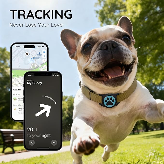 for Airtag Dog Collar Holder, Dog Airtag Holder Waterproof, Lightweight & Soft Silicone Air Tag Case for Pet Collars, Works with Multiple Tracker Tag Products (deep Pink+deep Blue, 2 Pack)