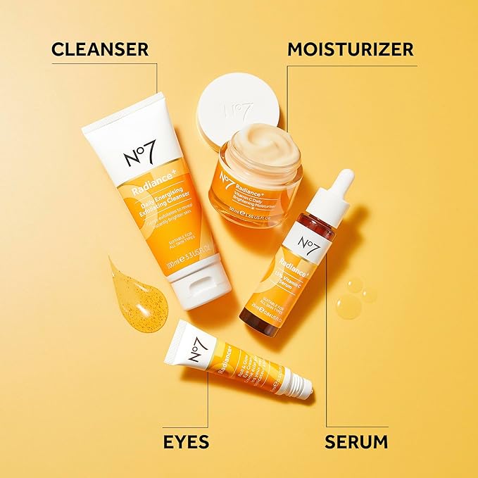 No7 Radiance+ 15% Vitamin C Serum - Radiance-Boosting Face Serum for Glowing Skin - Re-Energizing Vitamin C Skin Care for Daily Use (0.84 oz)
