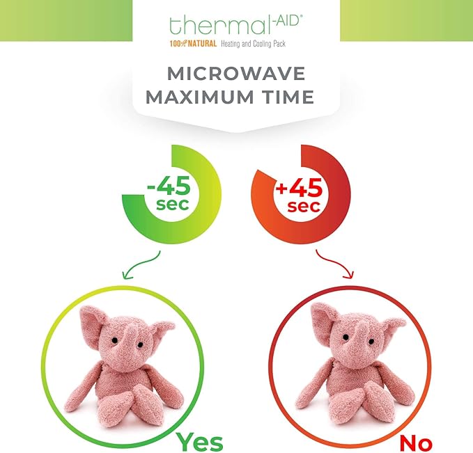 Thermal-Aid® (Tiny The Elephant) – Washable Heating Pad & Ice Pack – Plush Hot/Cold Pack with Natural Corn Filling – Reusable Comfort