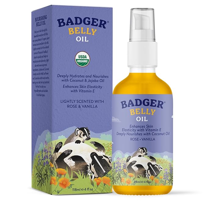 Badger Organic Pregnant Belly Oil - Jojoba & Coconut - 4 oz.