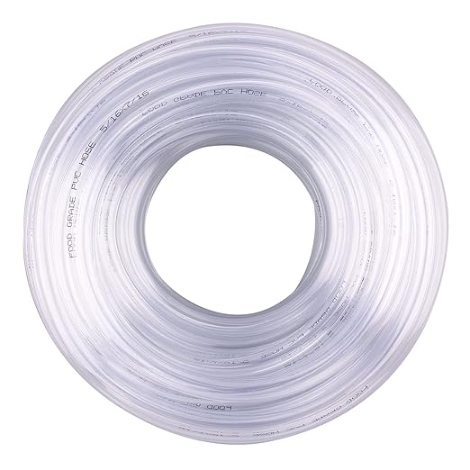 DERNORD PVC Tubing 5/16"ID X 7/16"OD Flexible Clear Vinyl Hose 50 Feet for Food Grade