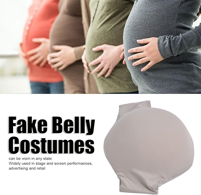 Eujgoov Fake Pregnant Belly Silicone Pregnant Bump Lightweight for Women L-Color