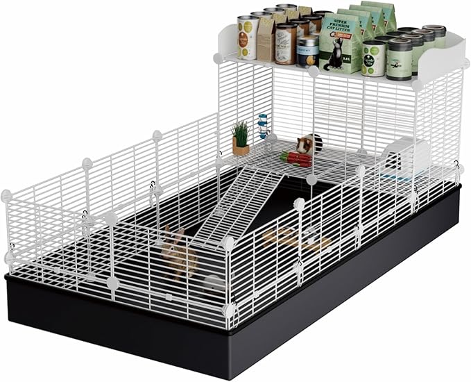 Large Guinea Pig Cages Indoor: Small Animal Pet Playpen Metal Fence Yard with Waterproof Mat for Hamster Rabbit Bunny Ferret Rat Chinchilla Hedgehog