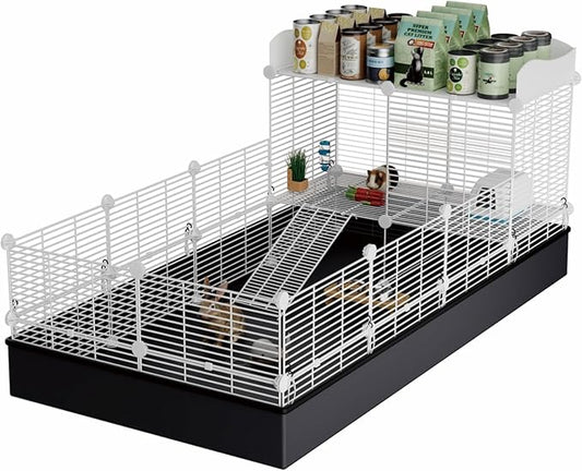 Large Guinea Pig Cages Indoor: Small Animal Pet Playpen Metal Fence Yard with Waterproof Mat for Hamster Rabbit Bunny Ferret Rat Chinchilla Hedgehog