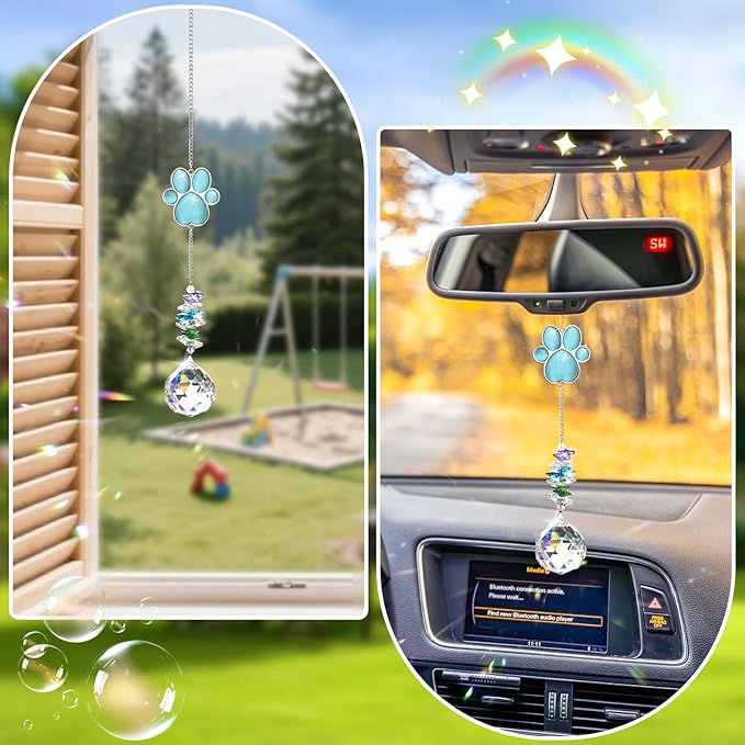 Dog Memorial Gifts for Loss of Dog,Thoughtful Dogs and Cats Remembrance Sun Catcher for Car/Window Hanging Ornament, Pet Memorial Gifts for Dogs/Cats,Pet Memorial Suncatcher