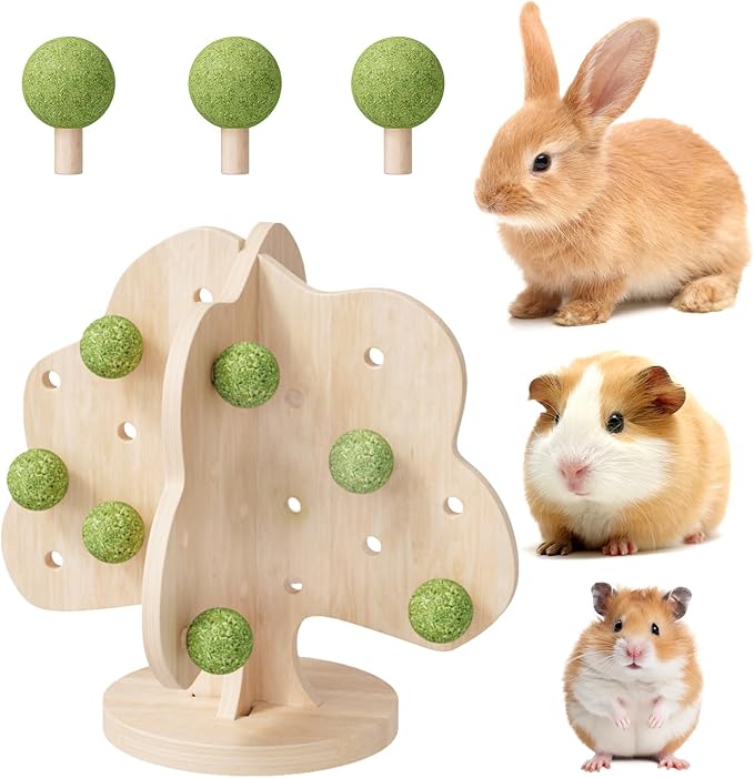 mini&moe Hamster Chew Toys – Guinea Pig Toys Enrichment for Teeth Natural Edible Interactive Rabbit Chew Treats for Gerbils, Bunny, Chinchilla