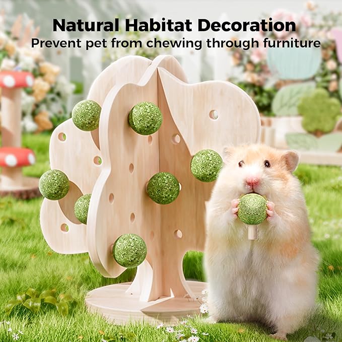 mini&moe Hamster Chew Toys – Guinea Pig Toys Enrichment for Teeth Natural Edible Interactive Rabbit Chew Treats for Gerbils, Bunny, Chinchilla