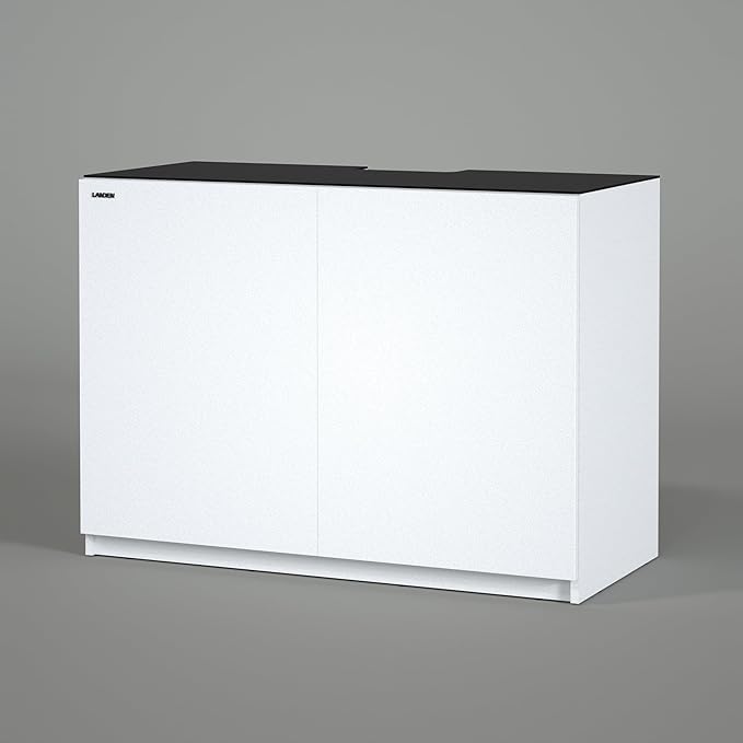 LANDEN RS 120 ReefStar Saltwater Aquarium Reef-Ready Sump Aquarium – 100 Gal Display + 45 Gal Sump | 47.2″×21.7″×20.9″ Tank + White Cabinet/Built-in Filtration