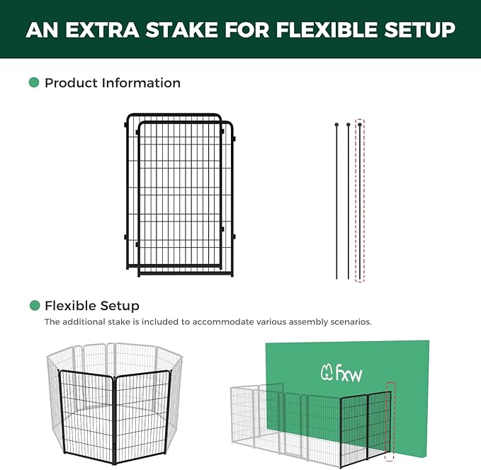 FXW Homeplus Unleashed Indoor Dog Playpen - Stress-Free and Safe Play, Heavy Duty 45 Inch 2 Panels Dog Pen for Large Dogs, Black│Patented