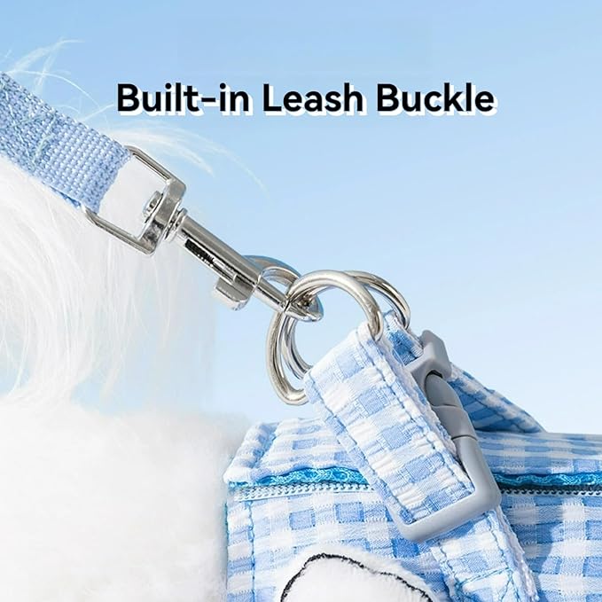 Cat Puppy Costume Leash Harness Baseball Cap 3PCs Set Cute Pet Accessories Multiple Sizes for Cat Small Dog (Blue Leash+Harness+Cap 3pcs,Medium)