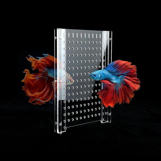 Acrylic Fish Tank Divider,10/15/20/55/75/125Gallon Tank Divider,Adjustment Clear Fish Tank Separator Set with Suction Cups (10 Gallon)