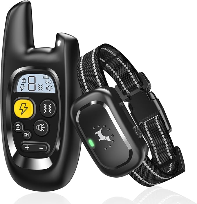 Dog Shock Collar with Remote Control- [Newly Upgraded] Dog Training Collar for Small Medium Large Dogs, Electric Collar for Dogs Training Rechargeable, Waterproof E Collars with Shock-Lock Keypad