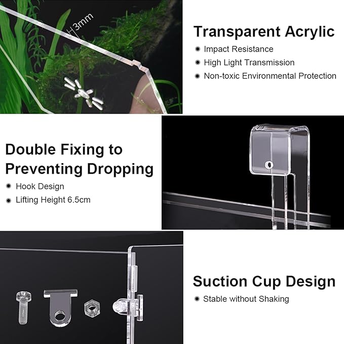 Fish Separation Box, Acrylic Transparent Fish Tank Breeding Isolation Box Aquarium Hatchery Incubator Holder(20CM*10CM*10CM)