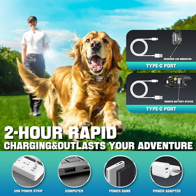 Dog Shock Collar with Remote Control- [Newly Upgraded] Dog Training Collar for Small Medium Large Dogs, Electric Collar for Dogs Training Rechargeable, Waterproof E Collars with Shock-Lock Keypad