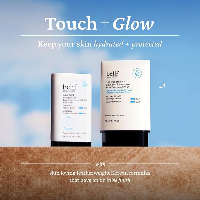 belif Aqua Bomb SPF 45 Hydrating Niacinamide Sunscreen (1.69 fl. oz) - The True Cream PA++++, Daily Broad Spectrum, No White Cast, Weightless & Invisible, Non-Greasy, Korean Skincare | Hydrating, Niacinamide, The True Cream, PA++++, Daily Broad Spectru...