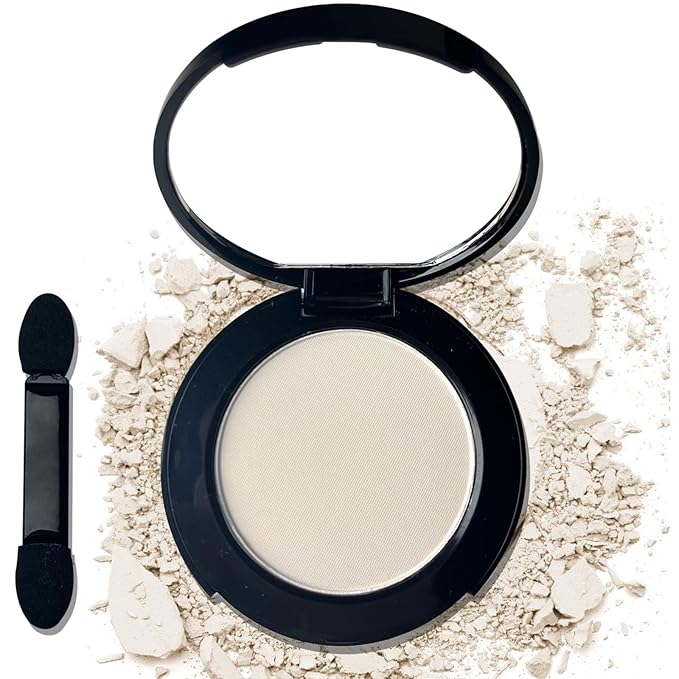 MEICOLY Off White Single Eyeshadow with Mirror,Beige Matte Eye Shadow for Halloween Makeup,Pressed Powder Eyeshadow,Matte Shade Eyelid Color Eye Makeup,High Pigment,Long Wear,Waterproof