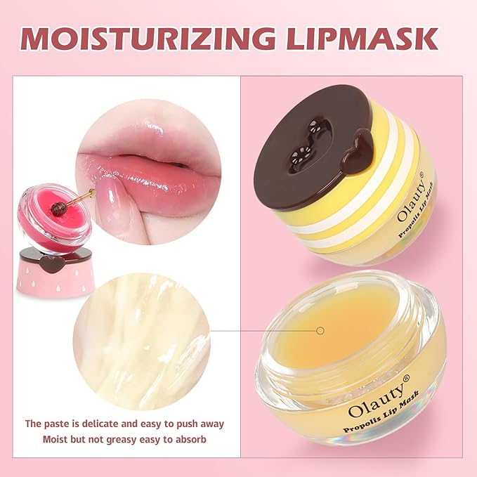 6 PCS Bee Lip Balm Lip Mask Honey Pot, Mothers Day Gifts, Honey Balm Lip Mask Overnight Moisturizing Lip Balm,Sleeping Lip mask Hydrating Prevention Dry & Cracked,Party Favors Birthday Gifts for Women