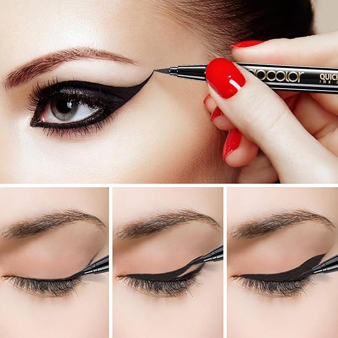 docolor Waterproof Eyeliner Pen Super Slim Precise All Day Black Eyeliner Liquid Professional Makeup Liquid Eye Liner Pencil for Women