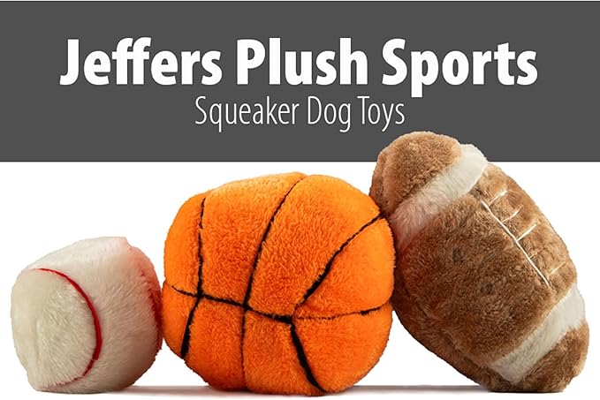 Jeffers Pet Sporty Pup Plush Football Squeaker Dog Toy, 8" - Soft Interactive Plush Ball for Dogs & Puppies, Indoor Play, Fetch, Cuddle, Interactive Fun, Birthday, Holiday, Christmas, Halloween