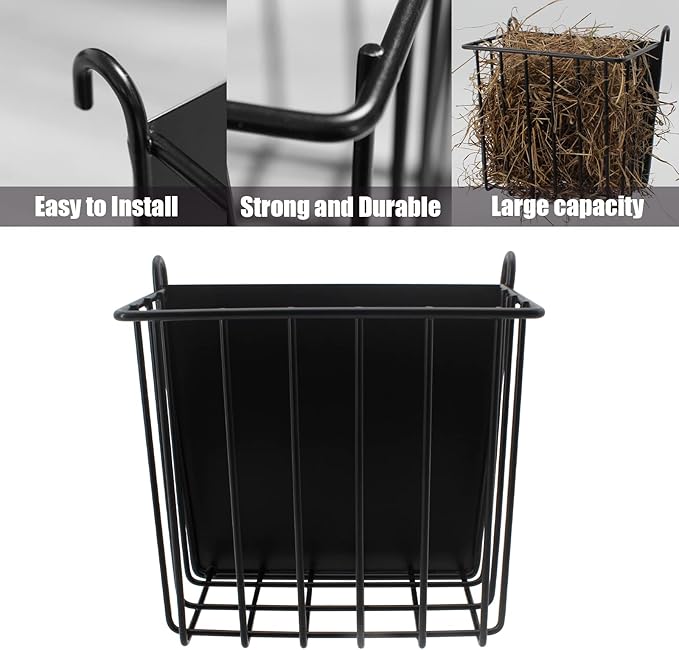 2PCS Rabbit Hay Feeder with Heavy-Duty Metal Frame Hay Holder，for Bunny, Guinea Pigs,Chinchillas-6.9x4.7x6.6 inch……