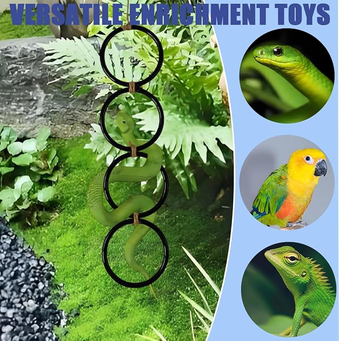 Snake Enrichment Rings for Ball Python Playground Climbing Toys,Enrichment Toys for Corn Snake,Exploring&Climbing Accessories for Snakes