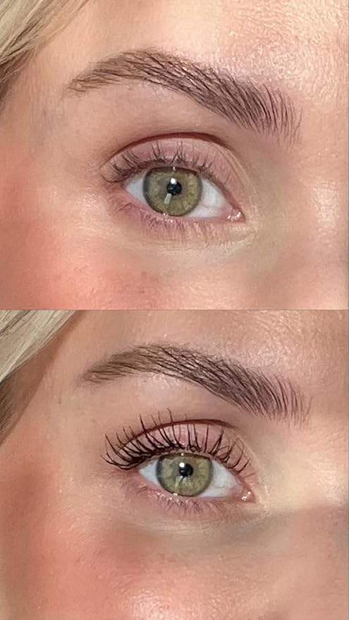 Hypoallergenic Mascara Sensitive Eyes - Smudge-Proof, Sweatproof, Lengthening Mascara for Maximum Volume and Length - Vegan, Non Toxic Mascara (Brown, 9 ml)