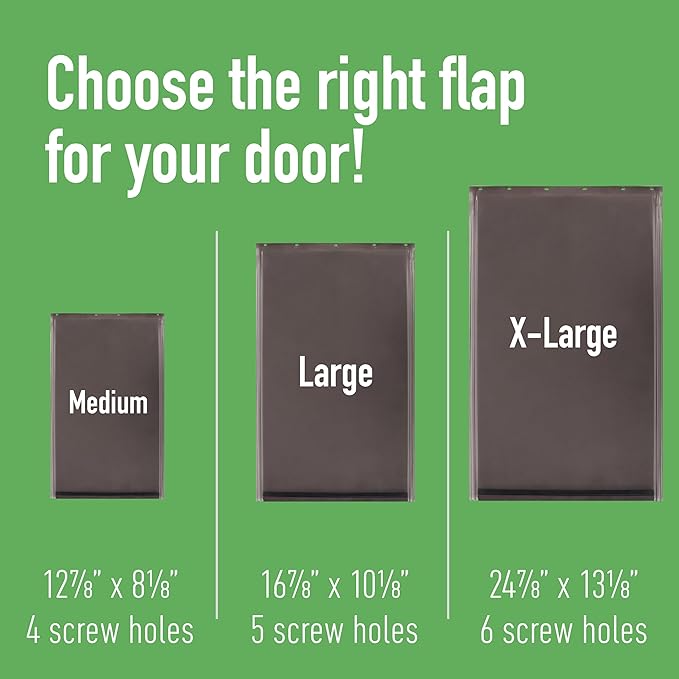 Evergreen Pet Supplies Replacement Dog Door Flap Compatible with PetSafe Freedom PAC11-11039 - Easy-Install Doggy Door Flap - Large, Brown