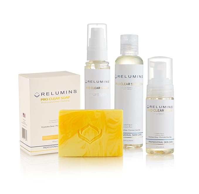 Relumins Pro Clear Skincare Gift Set for Women – Full-Size Acne System w/ Salicylic Acid – Pampering Birthday Gift for Mother, Sister, Girlfriend