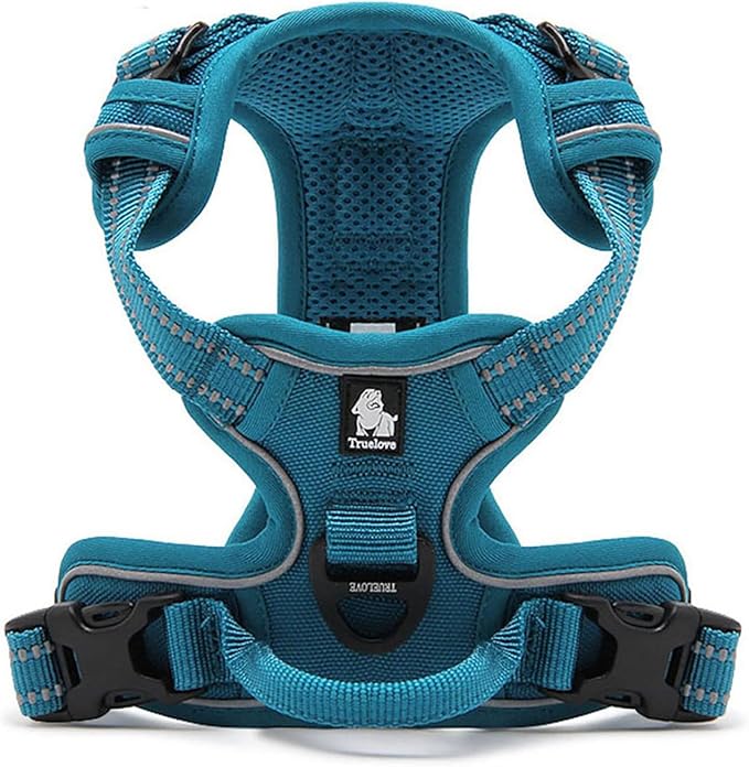 TRUE LOVE Adjustable No-Pull Dog Harness Reflective Pup Vest Harnesses Comfortable Control Brilliant Colors TLH5651(Blue,XS)