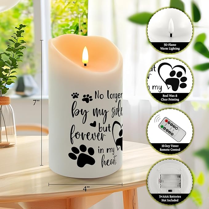 Pet Memorial Gifts for Dogs Cats Loss of Dog Sympathy Gift, Sympathy Candle for Doggie, Condolence Present for Pet Lovers, Friends to Remember Doggie, Marking Bereavement And Grief(4" x 7")