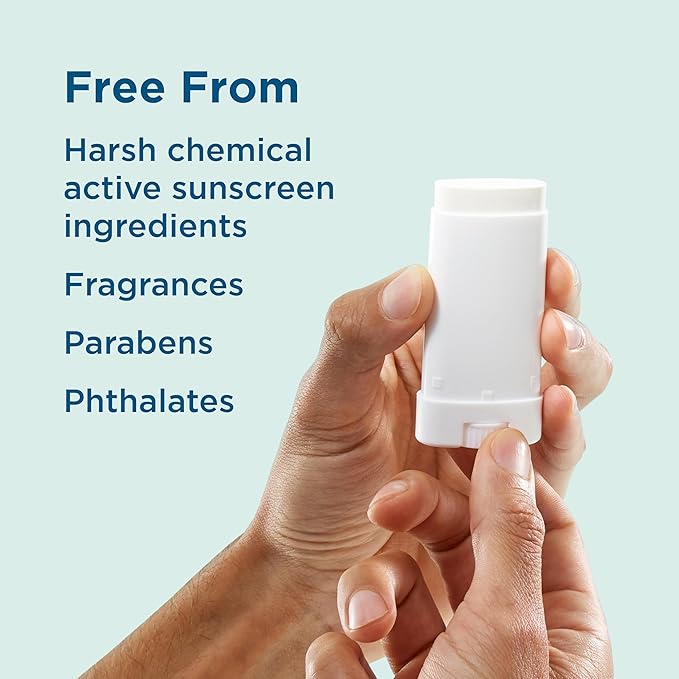 BLUE LIZARD Sensitive Mineral Sunscreen Stick with Zinc Oxide, SPF 50+, Water Resistant, UVA UVB Protection Easy to Apply, Fragrance Free, 0.5 Oz