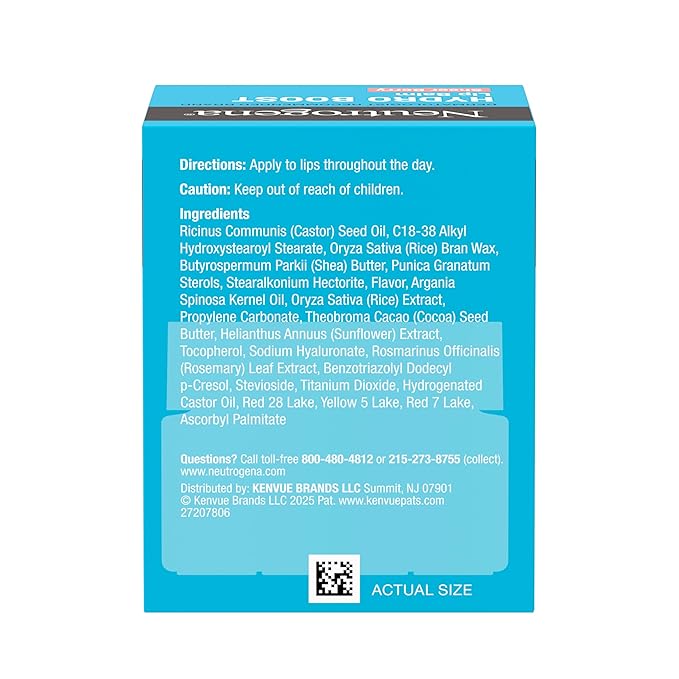 Neutrogena Hydro Boost Hyaluronic Acid Lip Balm,Nourishing Vitamin E Leaves Lips Feeling Hydrated,Sheer Pink Tinted Color with a Sweet Berry Flavor,Sheer Berry,0.5 oz,(Pack of 2)